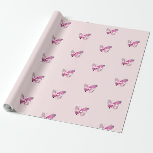 Pink Butterfly Oh Baby Girl Wrapping Paper