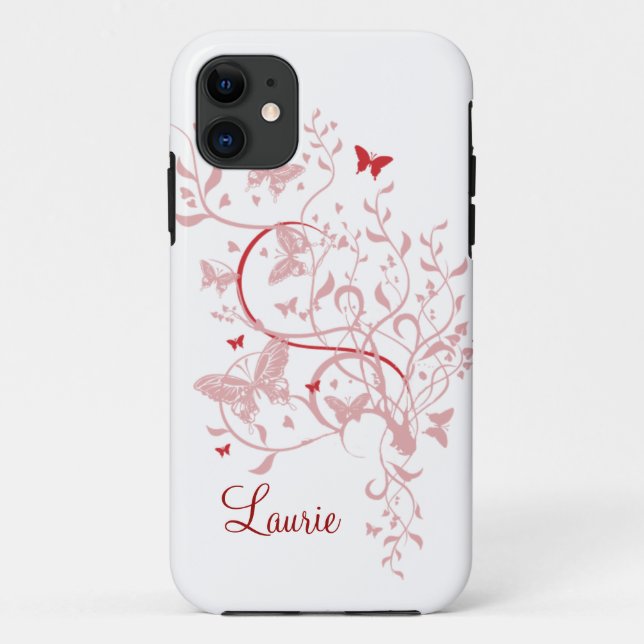 Pink Butterfly Personalised iPhone 5 Case (Back)
