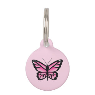 Pink Butterfly Pet Tag