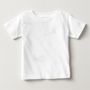 Pink Butterfly Pink Background Baby T-Shirt