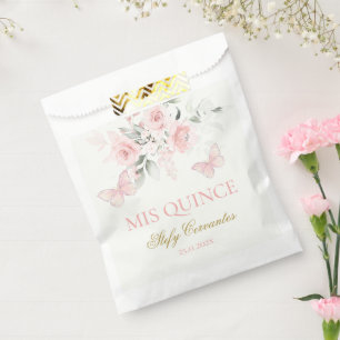 Pink Butterfly Quinceañera Favour Bags