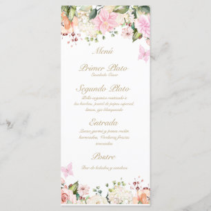 Pink butterfly rose bouquet menu