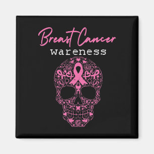 Pink Butterfly Skull Breast Cancer Awareness Hallo Magnet