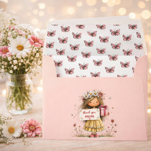 Pink Butterfly “Thank You Mum” Envelope