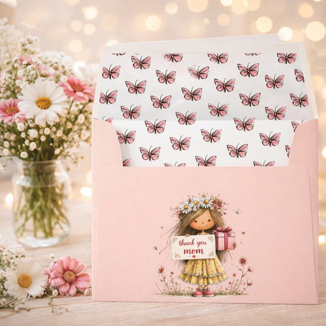 Pink Butterfly “Thank You Mum” Envelope (Creator Uploaded)