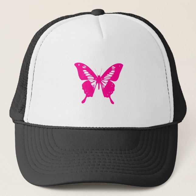 Pink Butterfly Trucker Hat (Front)