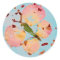 Pink Butterfly Turquoise Sky round sticker, sealer