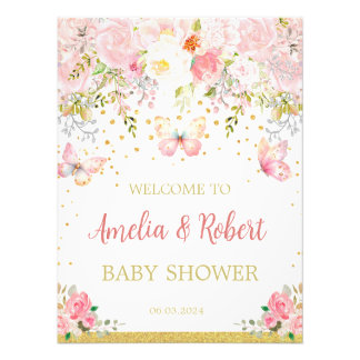 Pink butterfly welcome Sign