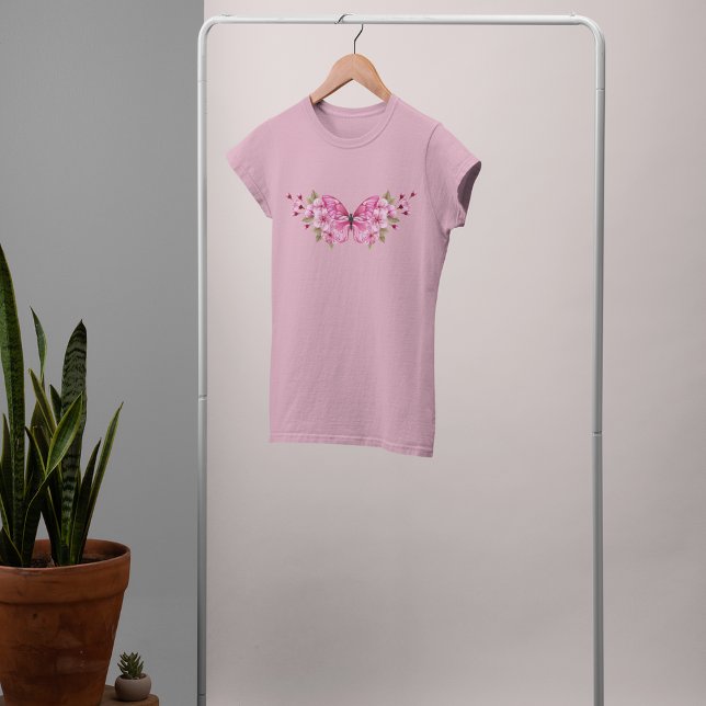 Pink Butterfly with Sakura T-Shirt (Creator Uploaded)
