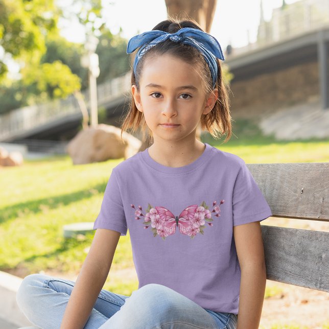 Pink Butterfly with Sakura T-Shirt (Creator Uploaded)