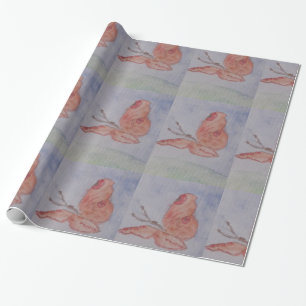 Pink Butterfly Wrapping Paper