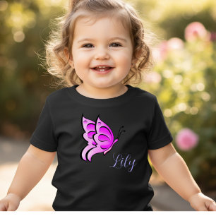 pink  butterfly - your baby name T-Shirt