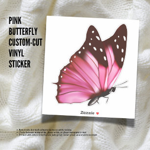 Pink ButterflyCustom-Cut Vinyl Sticker