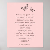 Pink Butterly F Scott Fitzgerald Literature Quote