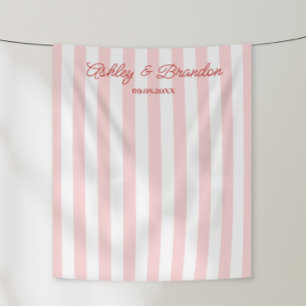 Pink Cabana Stripe Personalised Wedding Tapestry