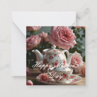 Pink Cabbage Rose Tea  Card