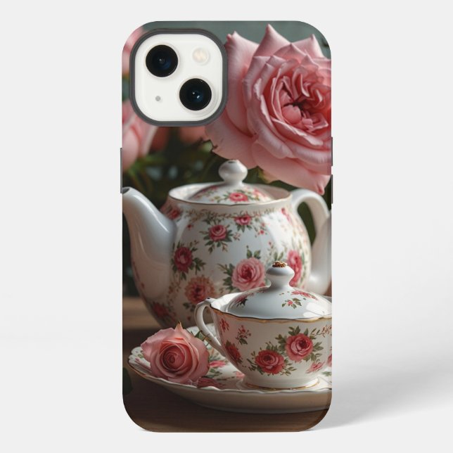 Pink Cabbage Rose Tea iPhone / iPad case (Back)