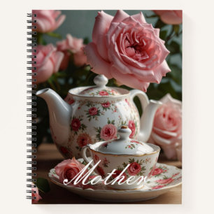 Pink Cabbage Rose Tea  Notebook