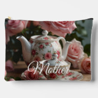 Pink Cabbage Rose Tea Print Cut Sew Bag