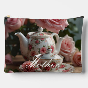 Pink Cabbage Rose Tea Print Cut Sew Bag