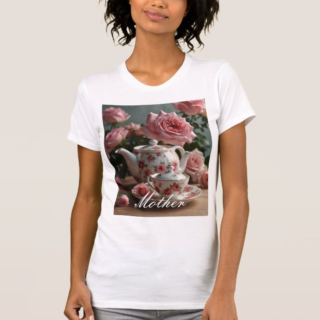 Pink Cabbage Rose Tea  T-Shirt (Front)
