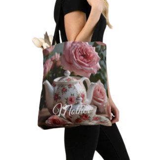 Pink Cabbage Rose Tea  Tote Bag