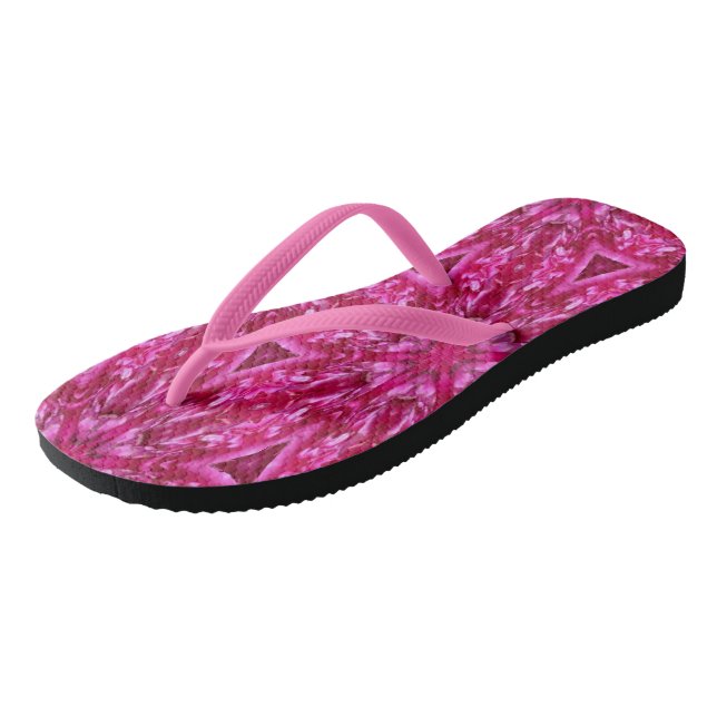 Pink Cabbage Rose Triangles 5072 Jandals (Angled)