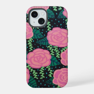 Pink Cabbage Roses Tote Bag iPhone 15 Case