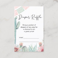 Pink Cactus Fiesta Themed Diaper Raffle Insert