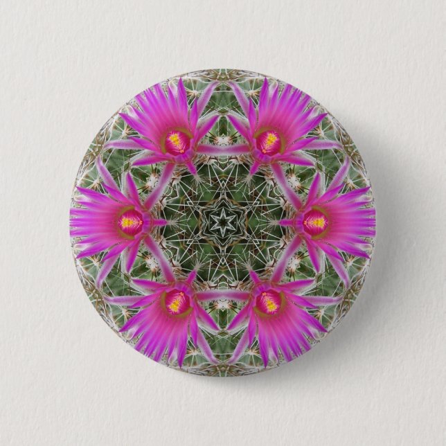 Pink Cactus Flower 6 Cm Round Badge (Front)