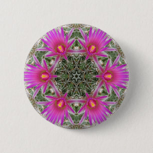 Pink Cactus Flower 6 Cm Round Badge