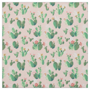 pink cactus flower fabric