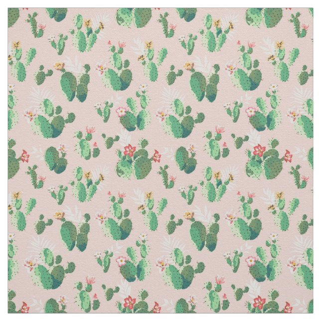 pink cactus flower fabric (Swatch)