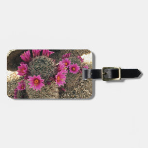 Pink Cactus in Bloom Luggage Tag