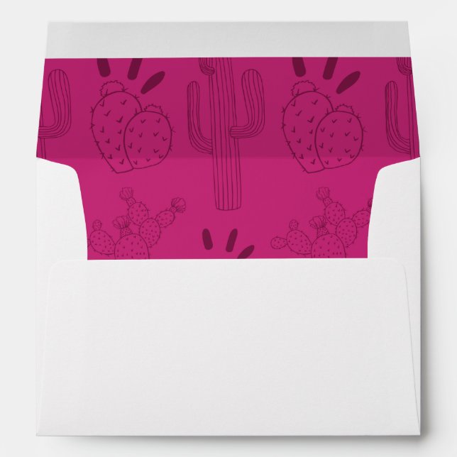 Pink Cactus Mexican style Envelope (Back (Bottom))