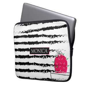 Pink Cactus Monogram Laptop Sleeve