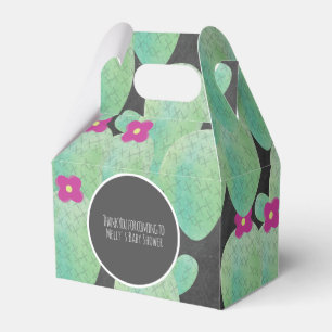 Pink Cactus Pattern Cartoon Thank You  Favour Box