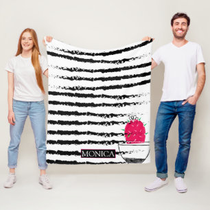 Pink Cactus pattern design Fleece Blanket