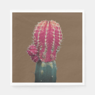 Pink Cactus Photo  Paper Napkins