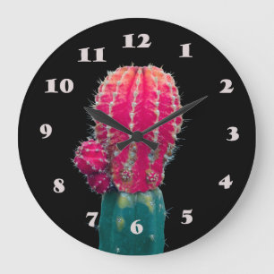 Pink Cactus Photo Wall Clock