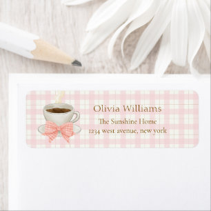 Pink Cafe Bébé Coffee Baby shower Return Address