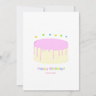 Pink cake birthday card