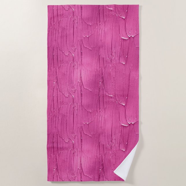 Pink Cake Frosting Beach Towel (Front)