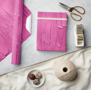 Pink Cake Frosting Chic Birthday Wrapping Paper