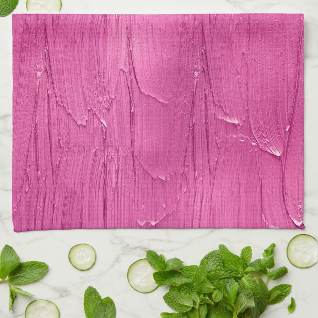 Pink Cake Frosting  Tea Towel (Folded)