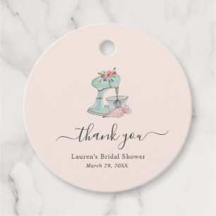 Pink Cake mixer Bridal Shower Thank you  Gift Tags