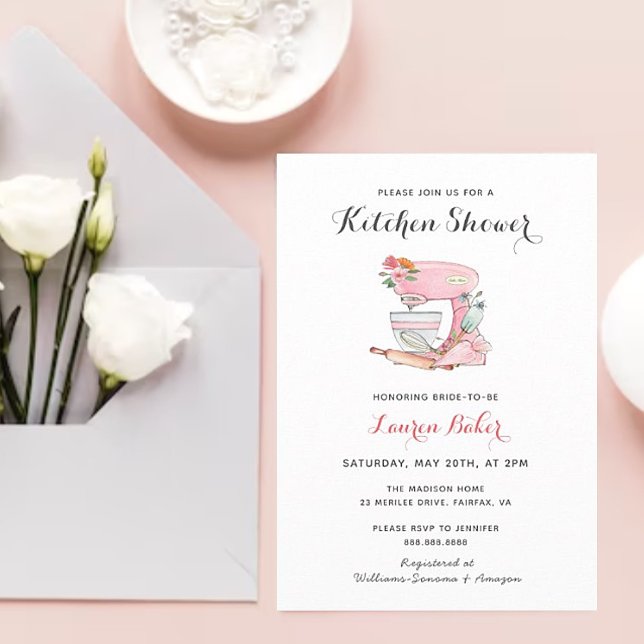Pink Cake mixer Kitchen Bridal shower Invitation (Creator Uploaded)