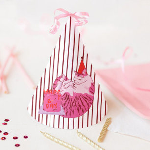 Pink Cake One Silly Cat 1st Birthday Party Hat