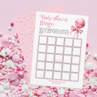 Pink Cake Pop Baby Shower Bingo Game