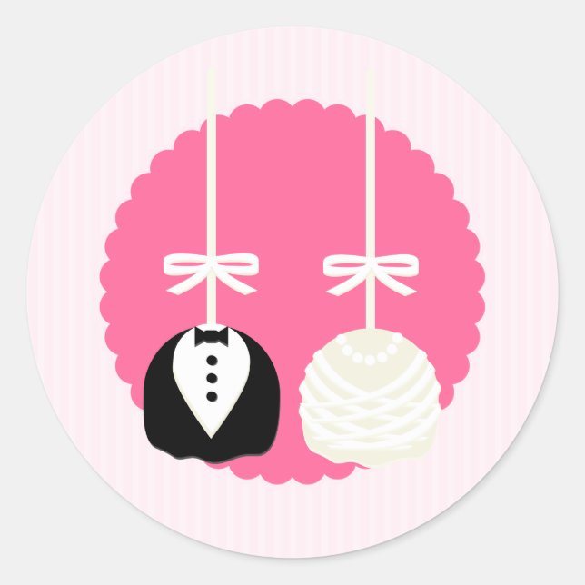 Pink Cake Pop Wedding Envelope Seals (Front)